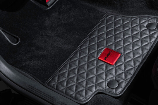 Leather floor mats quilted