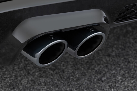 Chrome tailpipes black - S 500 / S 580